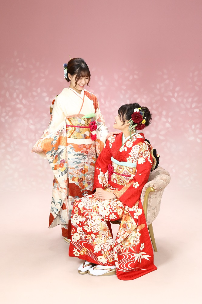 二十歳のつどい前撮り振袖姉妹写真